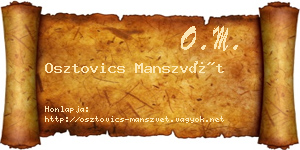Osztovics Manszvét névjegykártya